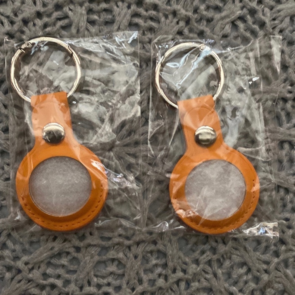 Leather AirTag keychain